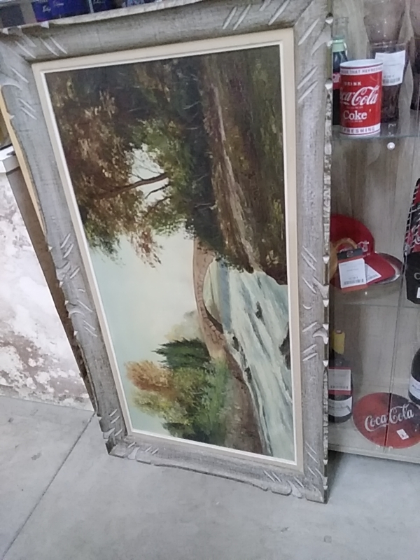 TABLEAU RIVIÈRE PONT 66 X 116CM