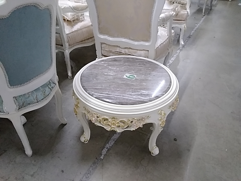 TABLE BASSE BAROQUE RONDE DIAMETRE 79CM MARBRE 