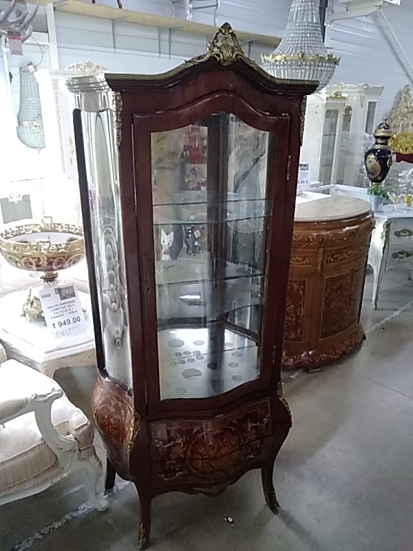 VITRINE BAROQUE MARQUETERIE 