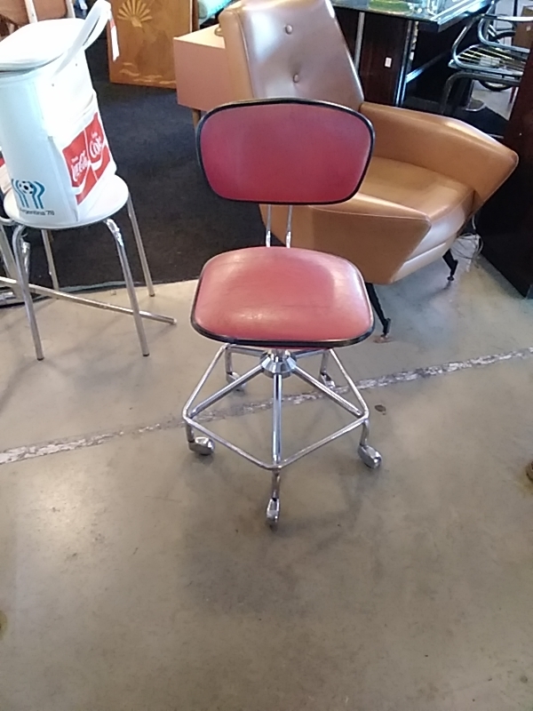 CHAISE DE BUREAU VINTAGE ANNÉES 60 ROUGE