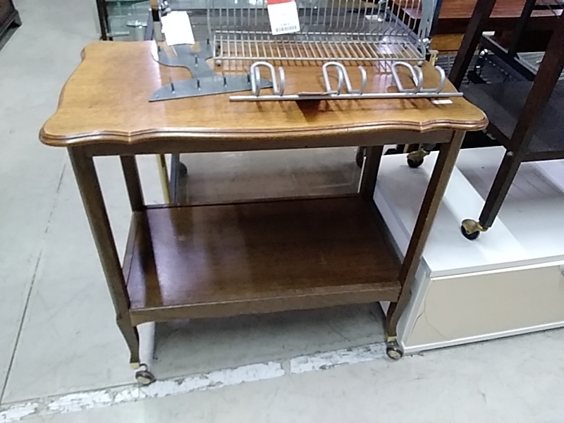 MEUBLE TÉLÉ BOIS SUR ROULETTES 