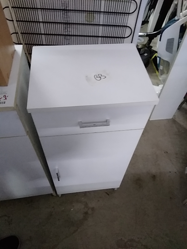 MEUBLE SDB BLANC 1 PORTE 1 TIROIR