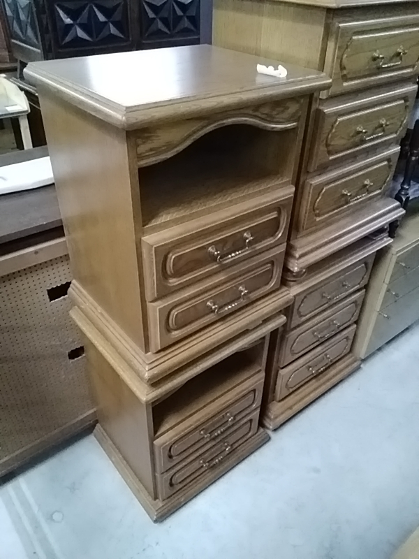 CHEVET RUSTIQUE CHÊNE CLAIR TIROIRS 