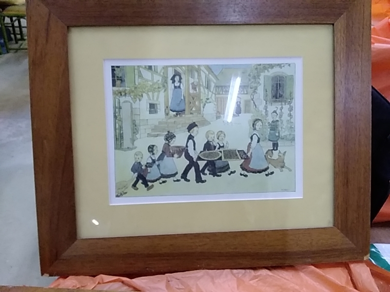 CADRE DESSIN SIGNÉ HANSI AVEC VERRE 47 X 40CM