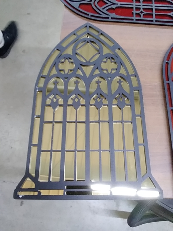 DÉCORATION VITRAIL MIROIR JAUNE