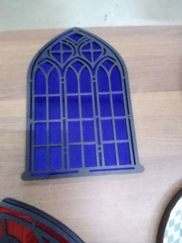 DÉCORATION  VITRAIL PM MIROIR BLEU 