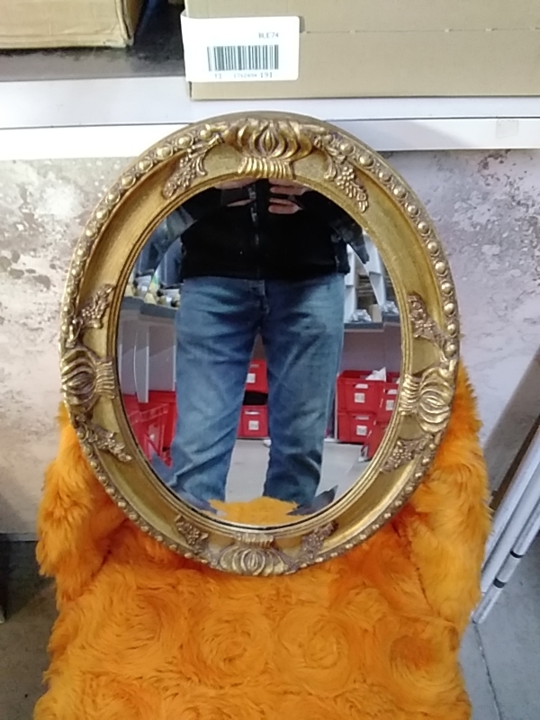 MIROIR OVALE DORÉ HT 50 CM