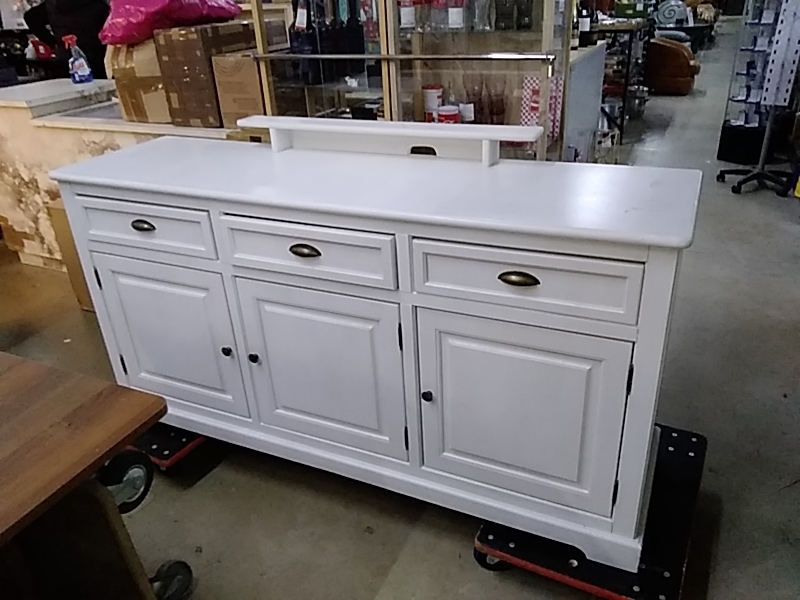 BAHUT BLANC 3PORTES 3TIROIRS 