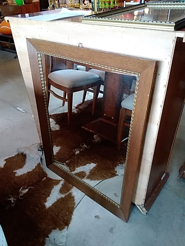 MIROIR ANCIEN BOIS 70 X 90 CM