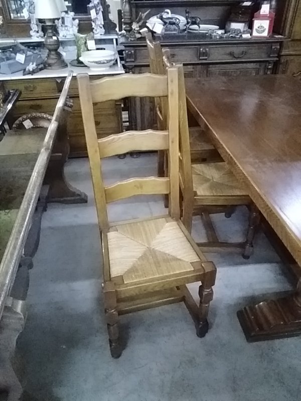 LOT DE 6 CHAISES PAILLÉES 