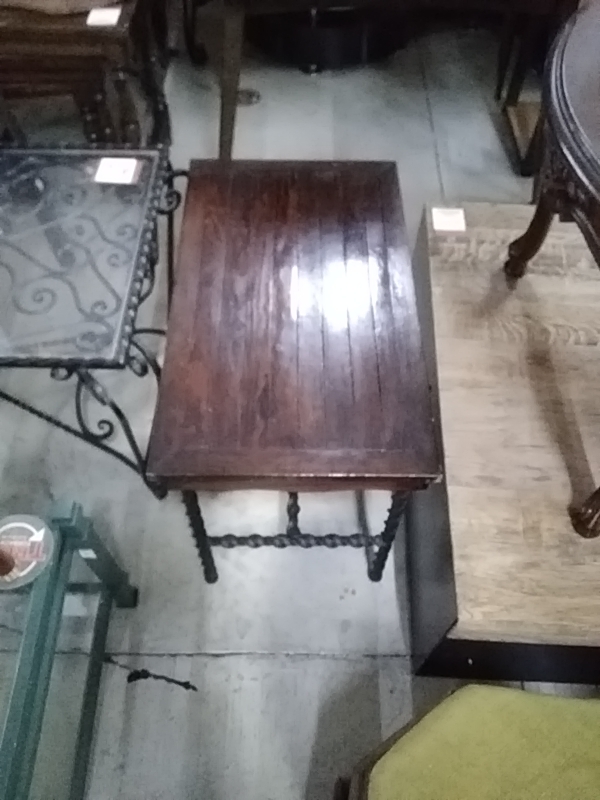 TABLE BASSE FER FORGÉ VRILLEE BOIS 