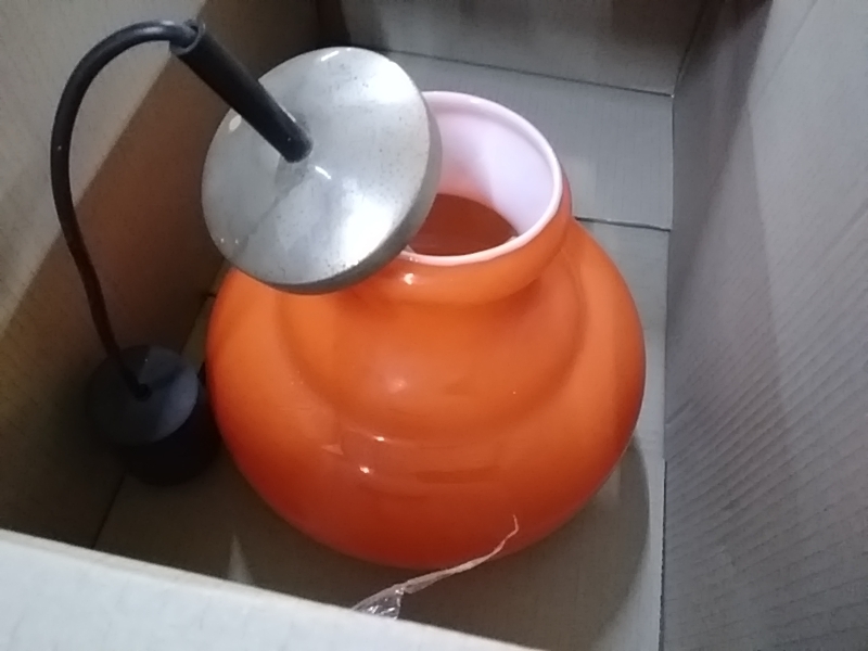 LAMPE VINTAGE VERRE ORANGE 