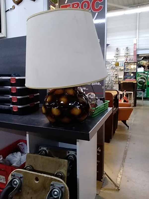 LAMPE À POSER VINTAGE BRUN JAUNE