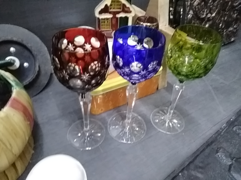 VERRE CRISTAL DE COULEUR 