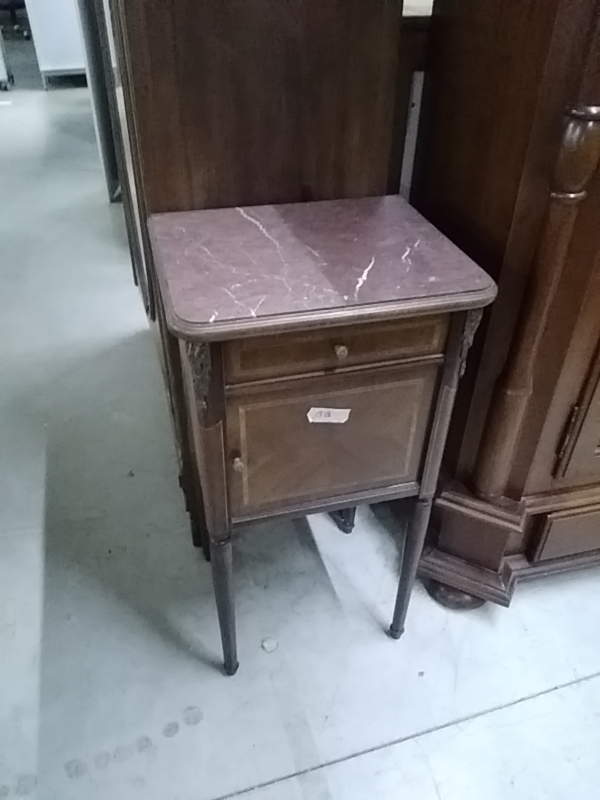 CHEVET ANCIEN MARBRE 1 PORTE 1 TIROIR