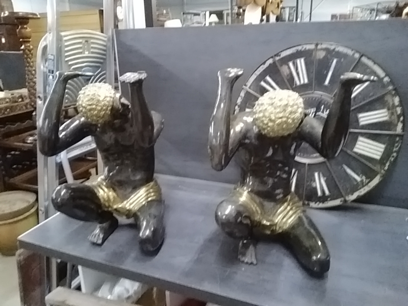 PAIRE D’ESCLAVE BRONZE HAUTEUR 52 CM 