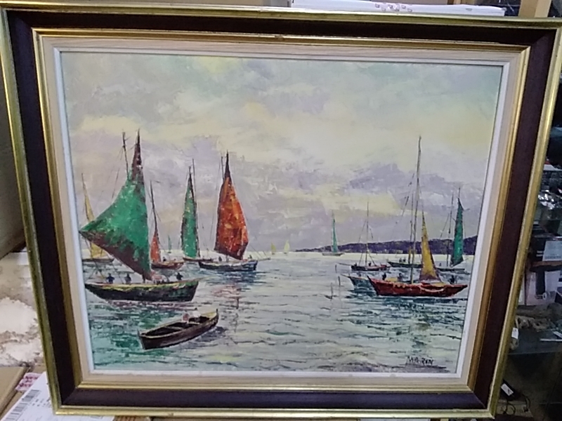 TABLEAU HUILE SUR TOILE SIGNÉE MARIN