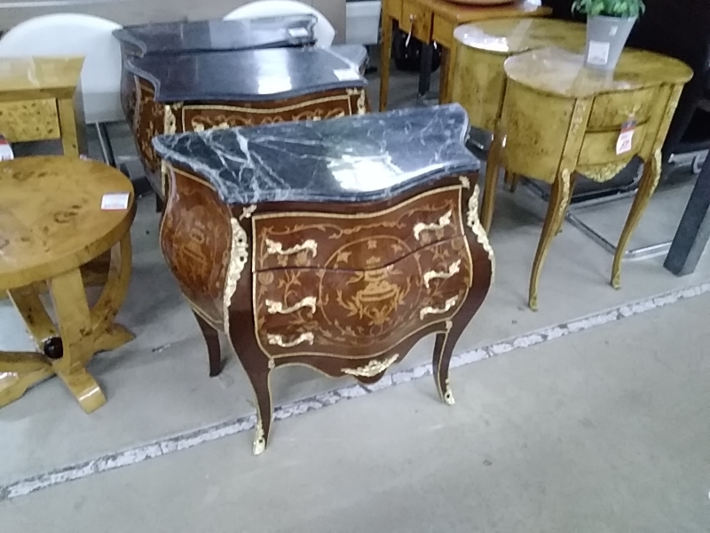 COMMODE LOUIS XV MARQUETERIE MARBRE 3 TIROIRS COPIE 