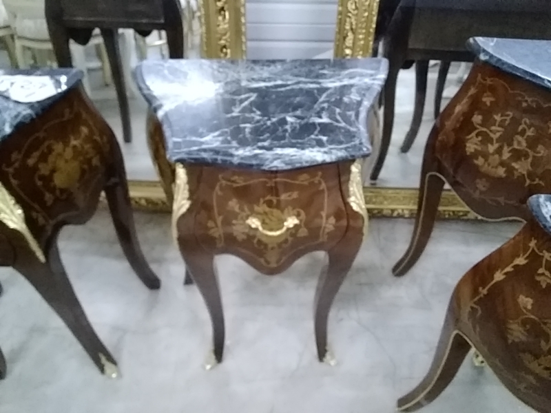 PETITE COMMODE LOUIS XV MARQUETERIE 1 TIROIR COPIE