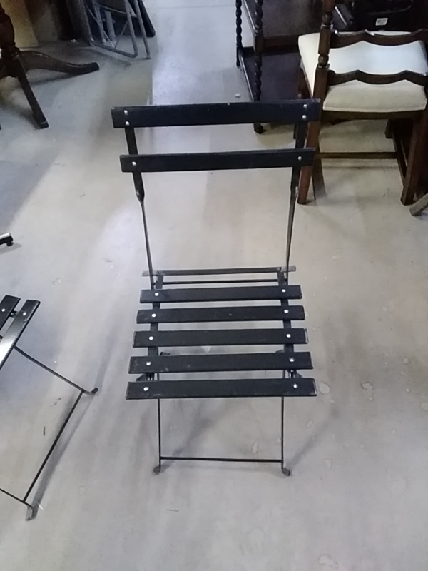 CHAISE MÉTAL BOIS COULEUR FONCÉE