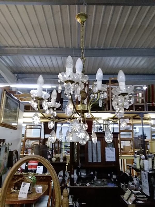 LUSTRE A PAMPILLES 6 FEUX 