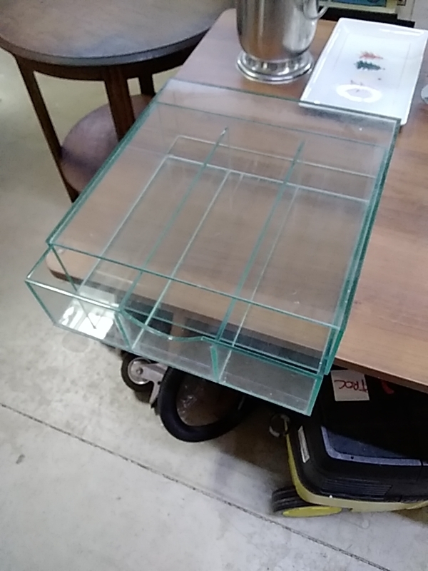 CAISSE DE RANGEMENT 1 TIROIR EN VERRE 