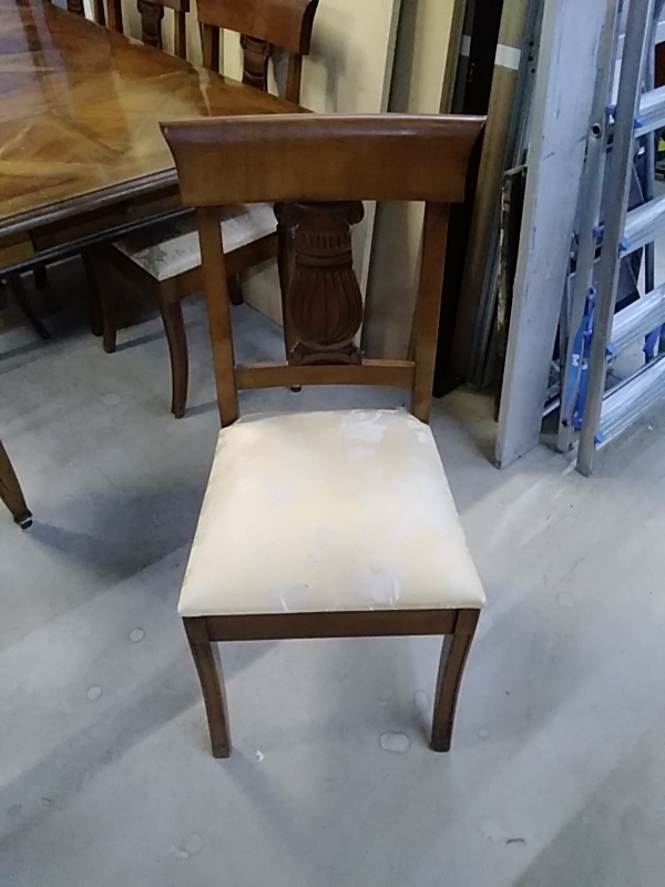 LOT DE 6 CHAISES TISSU JAUNE 