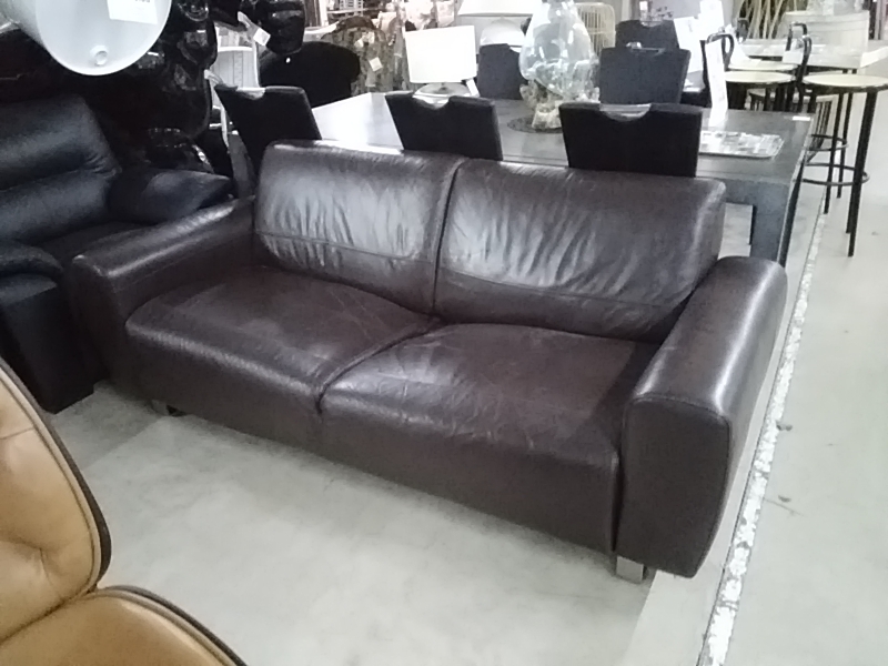 CANAPÉ CUIR BRUN ITALSOFA 2 PLACES