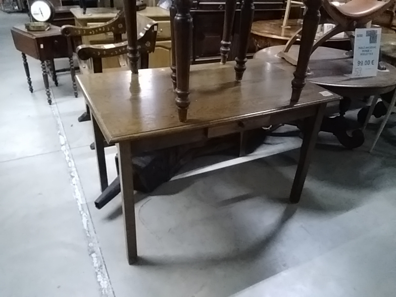 TABLE ANCIENNE 1 TIROIR 75 X 120CM