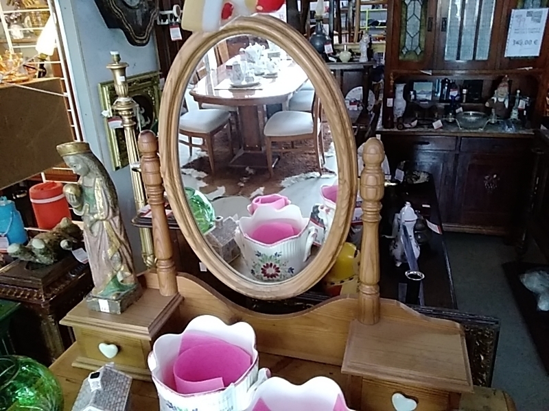 MIROIR OVALE PIN 2 TIROIRS 