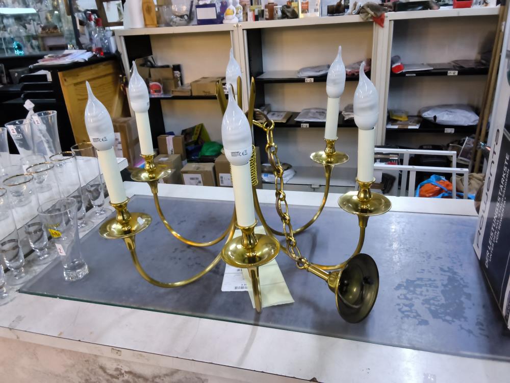 LUSTRE LAITON 6 FEUX