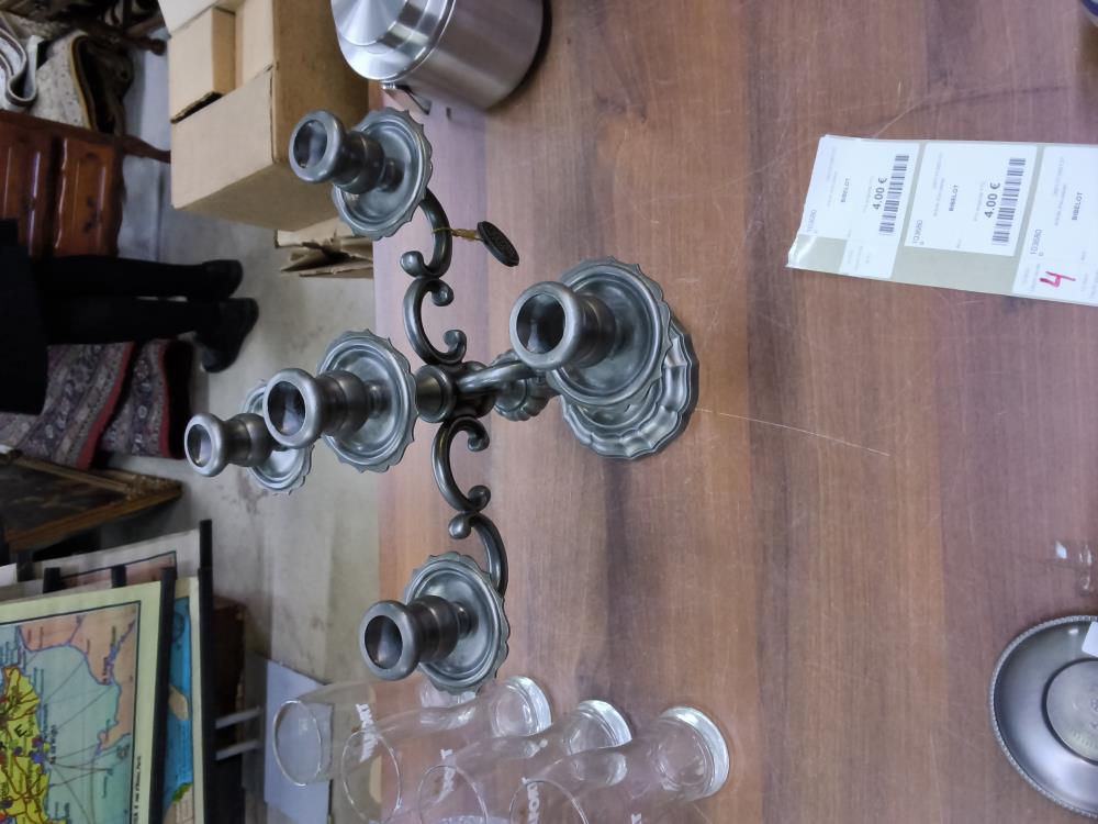 BOUGEOIR 5 FEUX ETAIN 