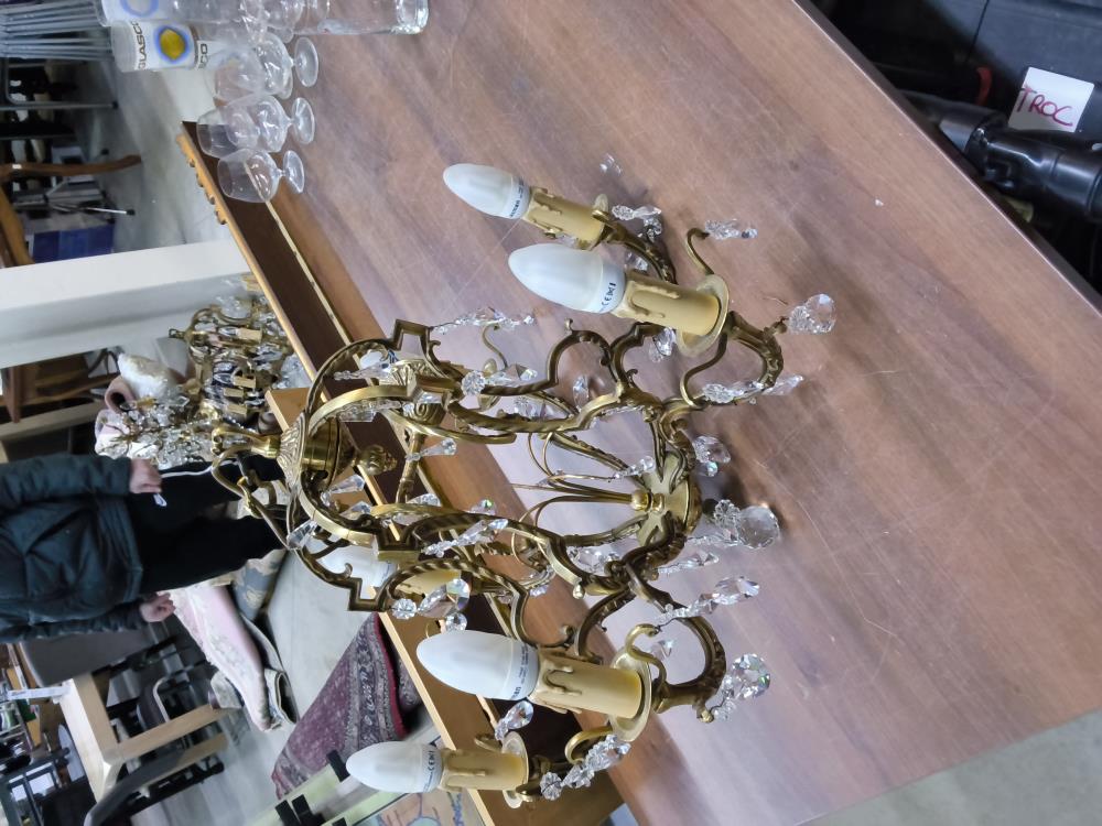 LUSTRE À PAMPILLES 6 FEUX 