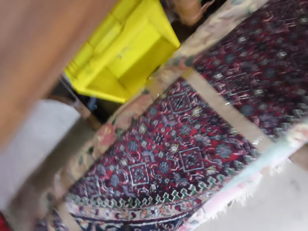 TAPIS ROND ROUGE NOIR FLEURI DIAMÈTRE 250CM