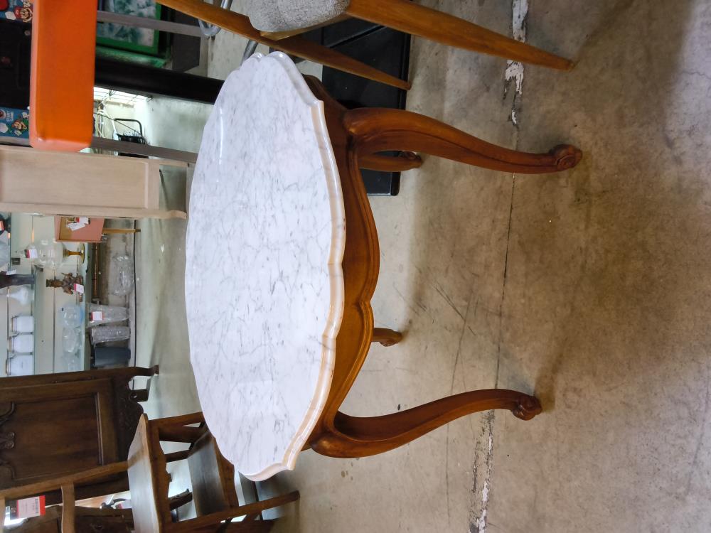 TABLE BASSE RONDE DIAMÈTRE 66CM MARBRE BLANC 