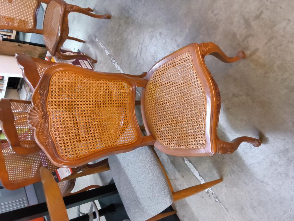 LOT DE 6 CHAISES CANNÉES MERISIER 