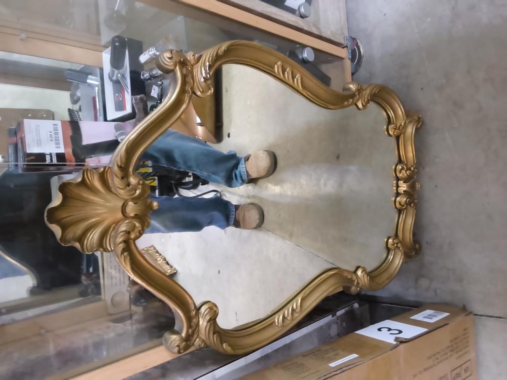 MIROIR OVALE CADRE DORÉ 