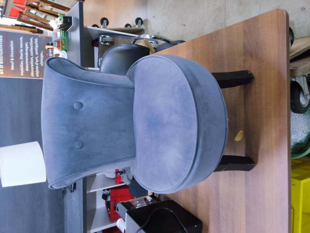 FAUTEUIL ENFANT VELOURS GRIS