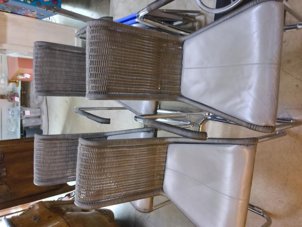 LOT DE 2 CHAISES + 2 FAUTEUILS OSIER ASSISE SKAÏ 