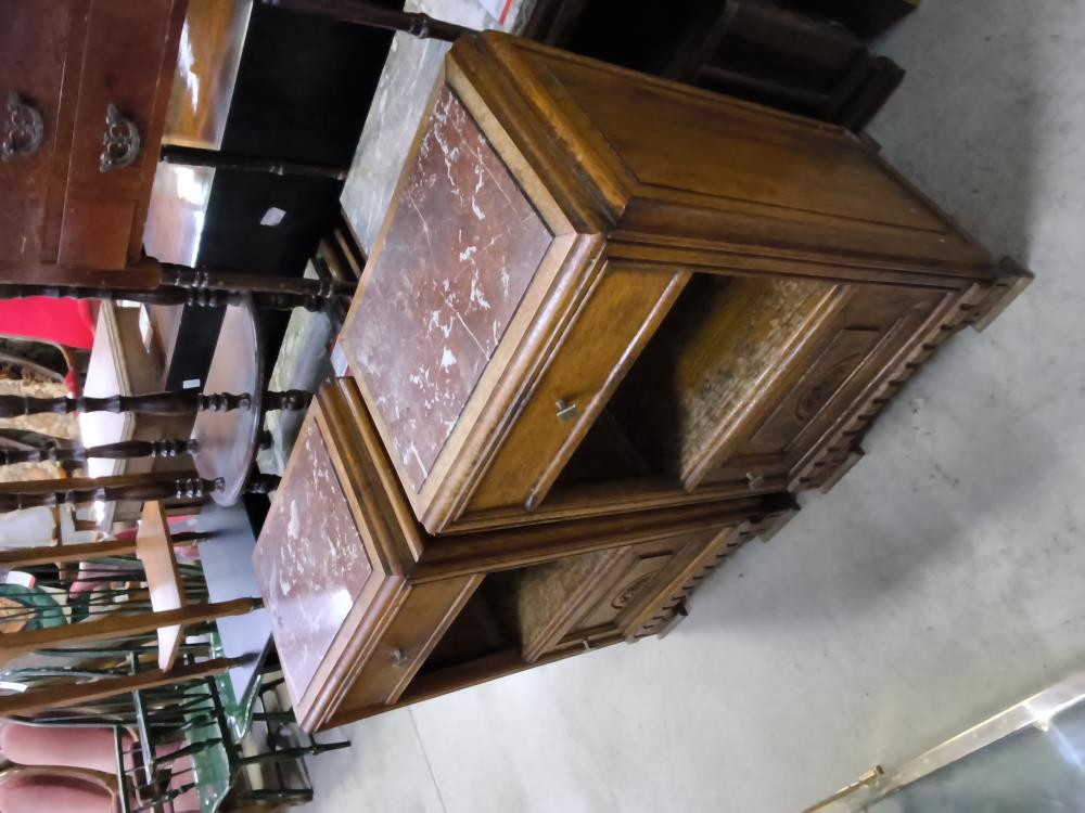 CHEVET ANCIEN MARBRE 1 PORTE 1 TIROIR 