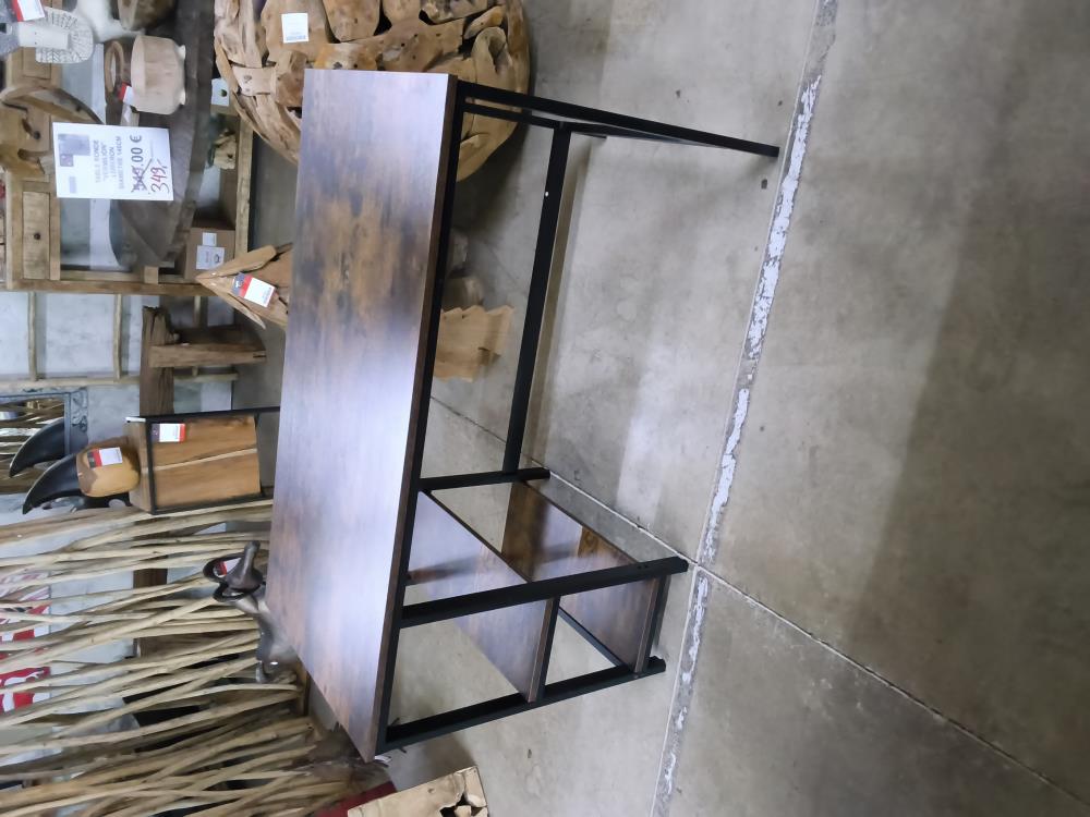 BUREAU MÉTALLIQUE BRUN FONCÉ 