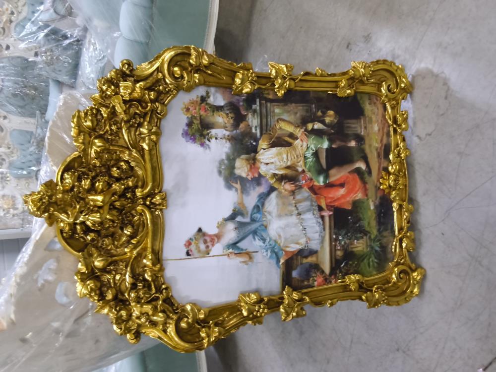 TABLEAU BAROQUE DORÉ 1 ANGE  81 X 117 CM