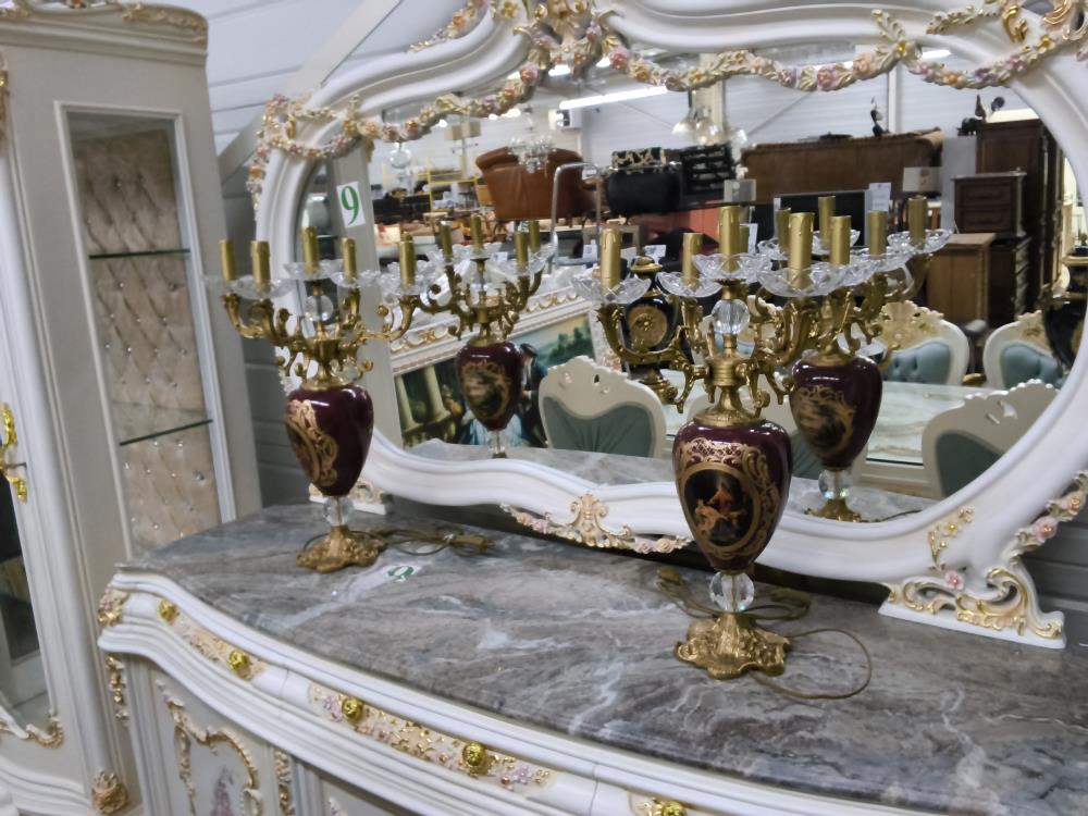 PAIRE DE CHANDELIERS BORDEAUX 5 FEUX