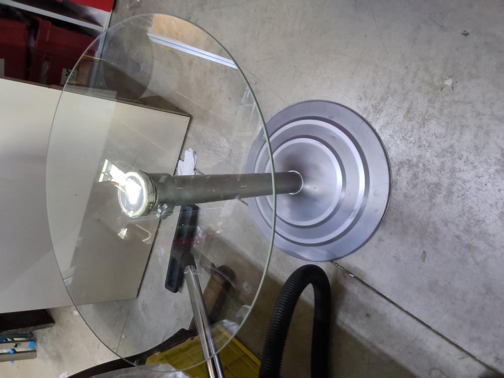 GUERIDON PLAQUE VERRE 