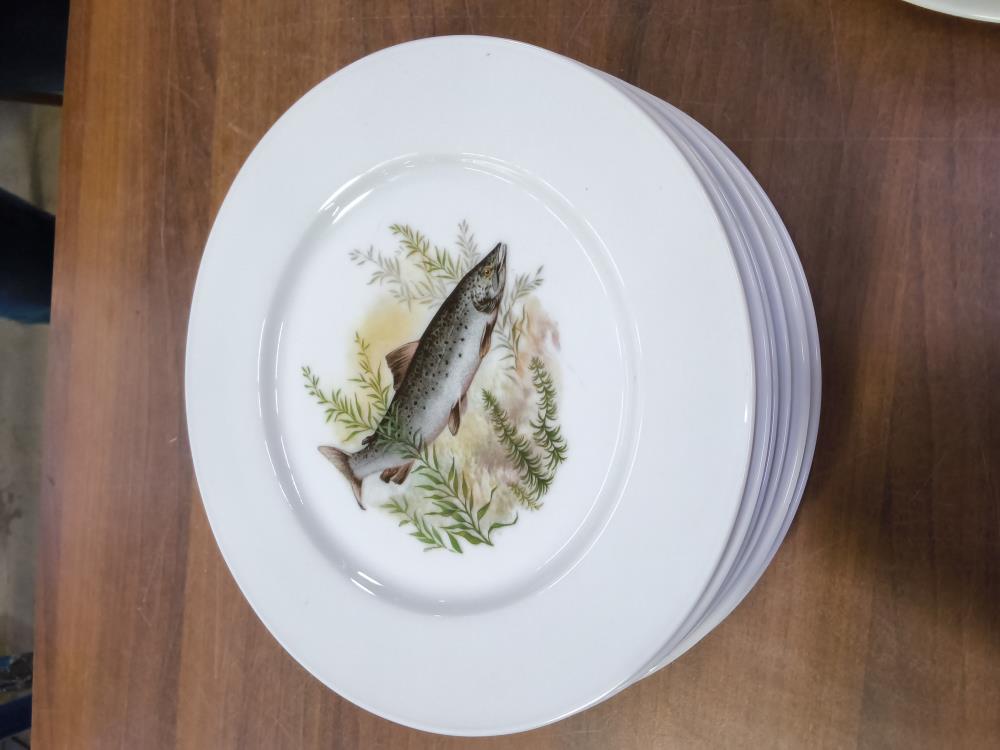 LOT DE 6 ASSIETTES POISSON GM