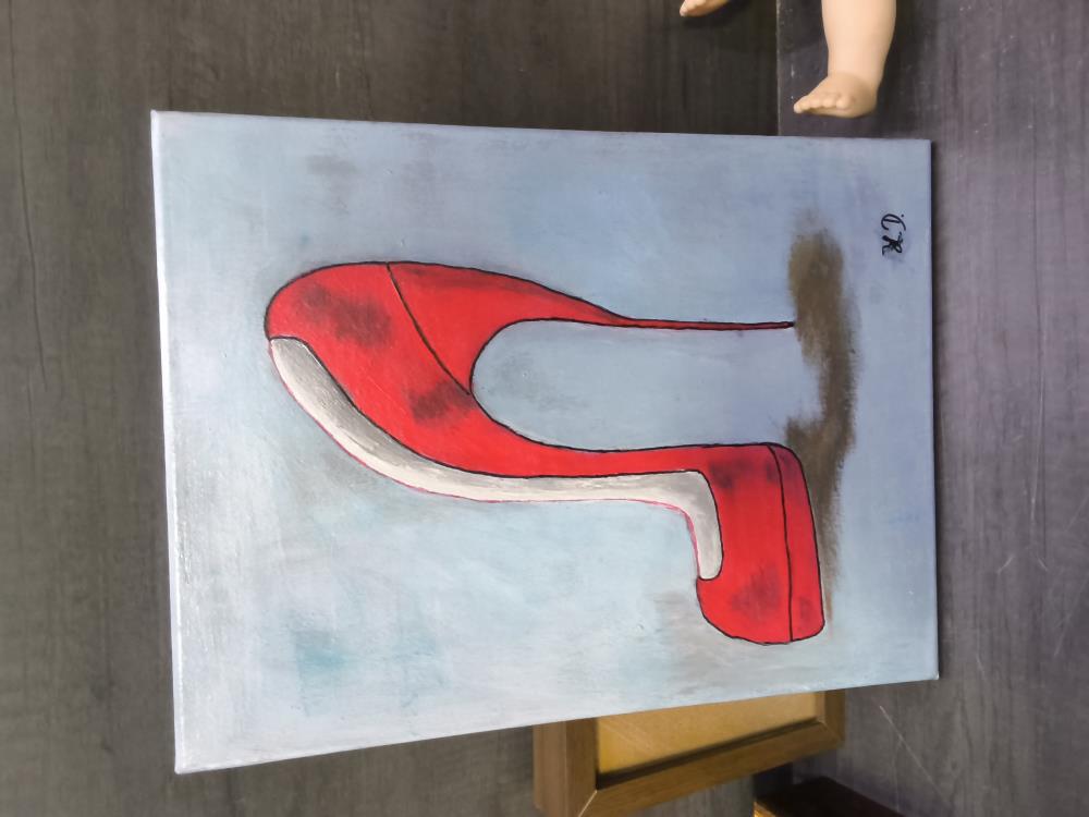 TOILE CHAUSSURE ROUGE