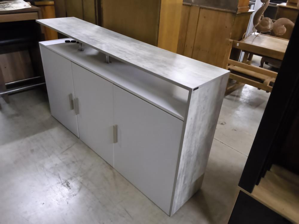 ENFILADE MODERNE 3 PORTES BLANC GRIS