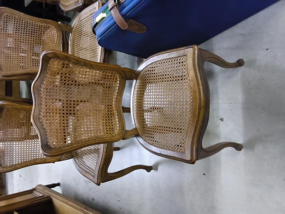 LOT DE 6 CHAISES CANNÉES MERISIER DONT 1 ABÎMÉE 