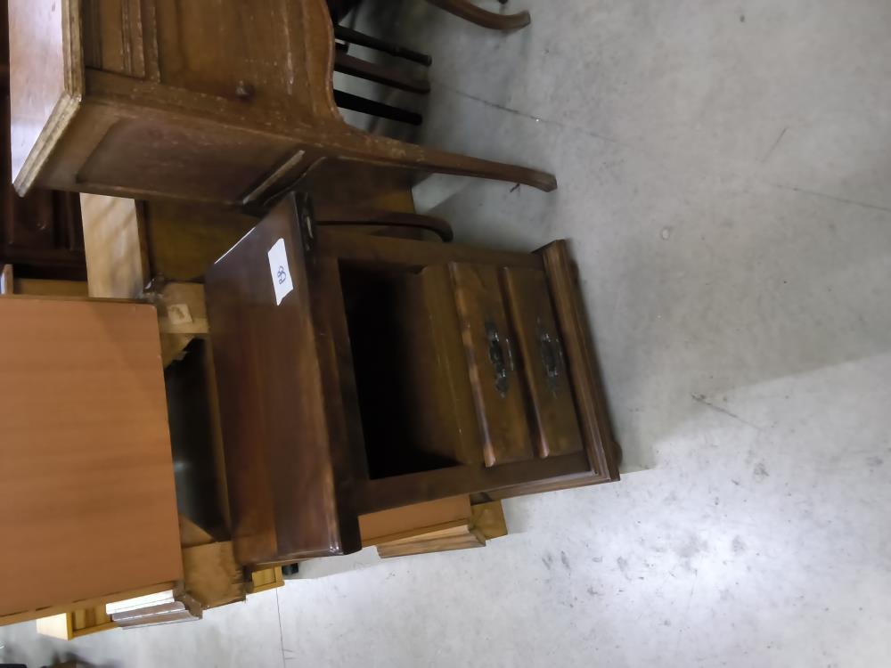 CHEVET RUSTIQUE 2 TIROIRS FONCÉ 