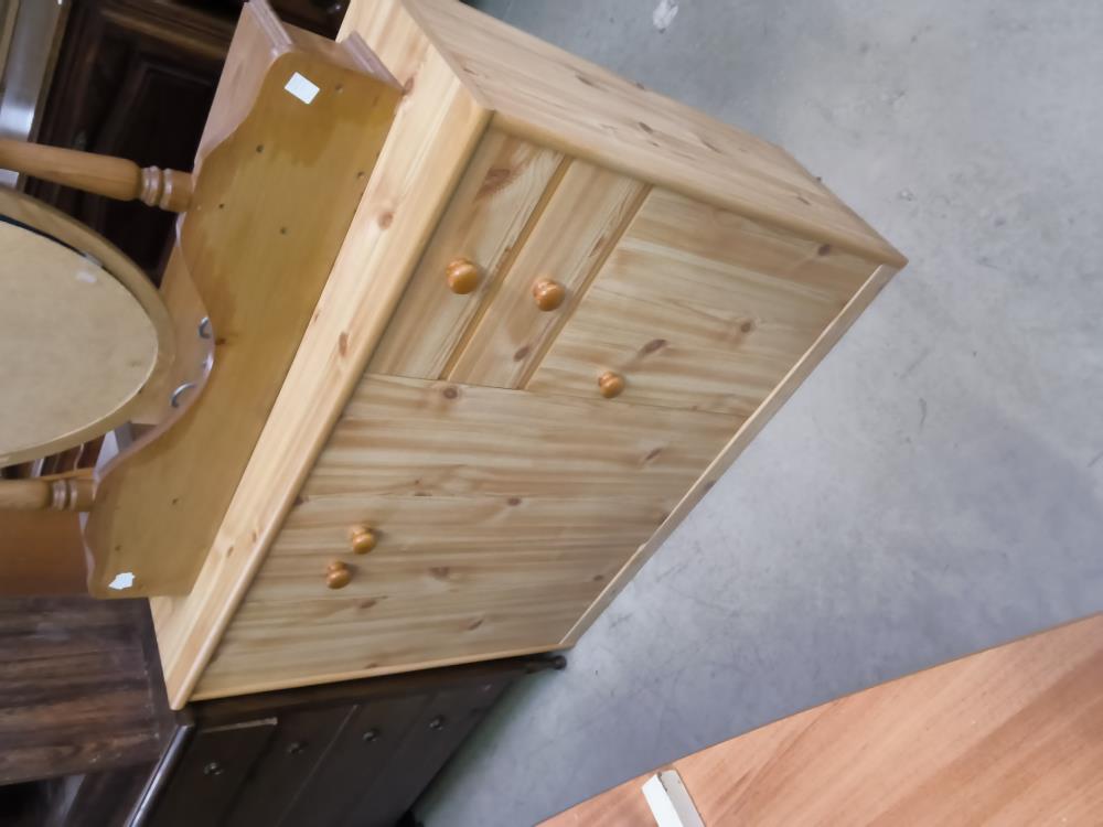 COMMODE PIN 2 TIROIRS 3 PORTES 